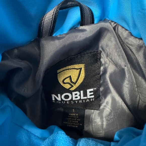 Noble Equestrian Quilted Jacket Womens Small Turquoise Blue Riding - Picture 3 of 6